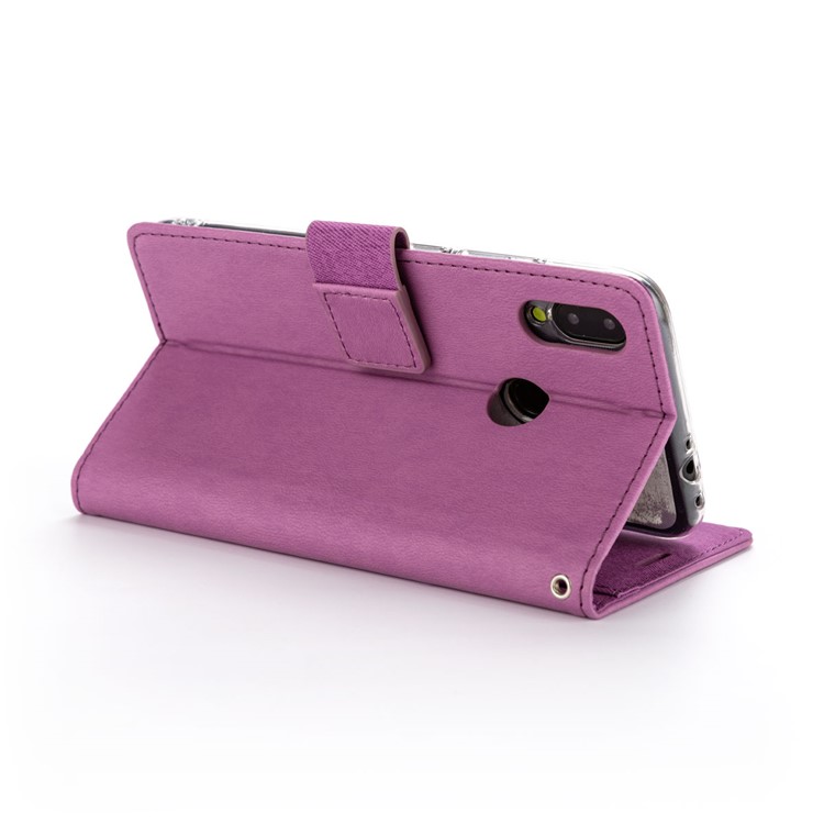 ROAR Square Style Leather Stand Phone Shell Cover Case for Xiaomi Redmi Note 7 / Note 7 Pro (India) / Note 7S - Purple-3