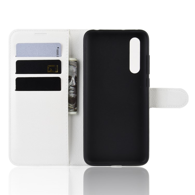 Litchi Skin Leather Wallet Case for Xiaomi Mi CC9 / Mi CC9 Meitu Edition/ Mi 9 Lite - White-3
