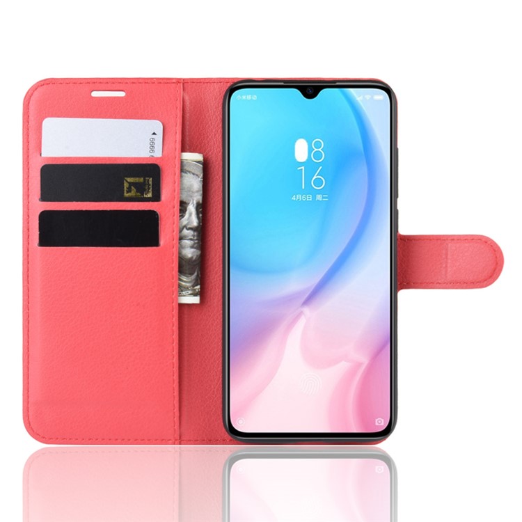 Litchi Skin Leather Wallet Case for Xiaomi Mi CC9 / Mi CC9 Meitu Edition/ Mi 9 Lite - Red-4