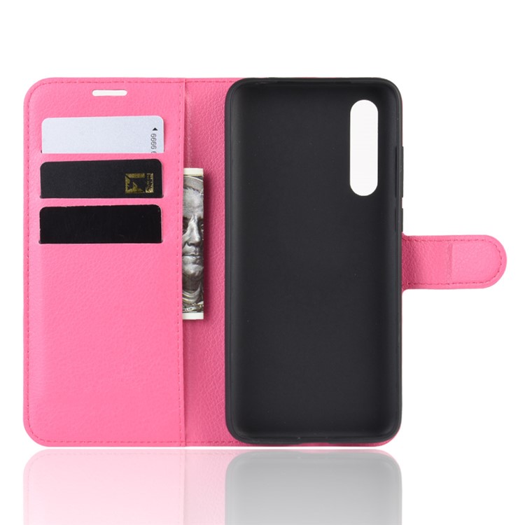 Litchi Skin Leather Wallet Case for Xiaomi Mi CC9 / Mi CC9 Meitu Edition/ Mi 9 Lite - Rose-3