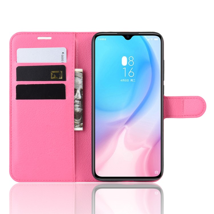 Litchi Skin Leather Wallet Case for Xiaomi Mi CC9 / Mi CC9 Meitu Edition/ Mi 9 Lite - Rose-4
