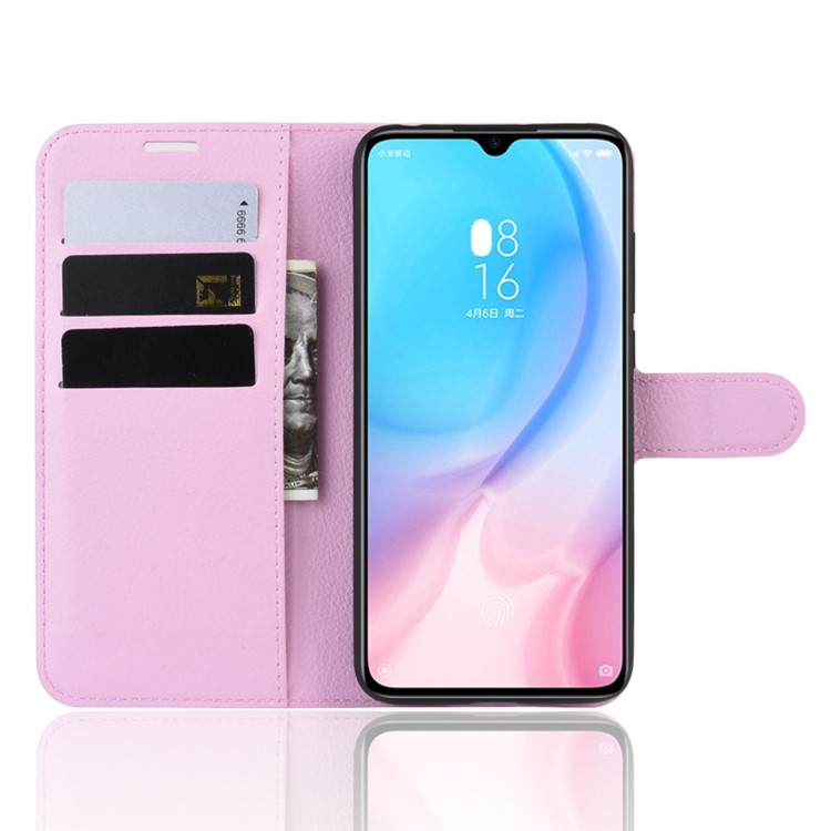 Litchi Skin Leather Wallet Case for Xiaomi Mi CC9 / Mi CC9 Meitu Edition/ Mi 9 Lite - Pink-4