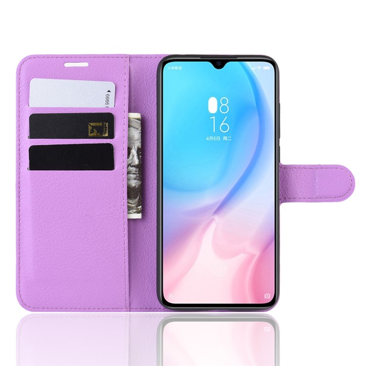 Litchi Skin Leather Wallet Case for Xiaomi Mi CC9 / Mi CC9 Meitu Edition/ Mi 9 Lite - Purple-4