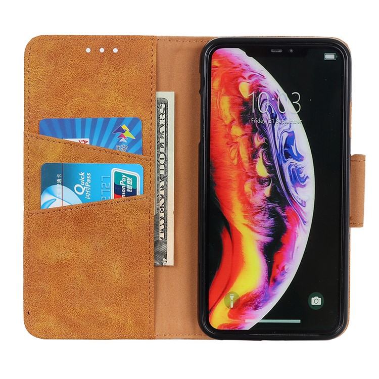 Vintage Style Split Leather Cell Phone Cover Shell for Xiaomi Mi CC9e / Mi A3 - Brown-10