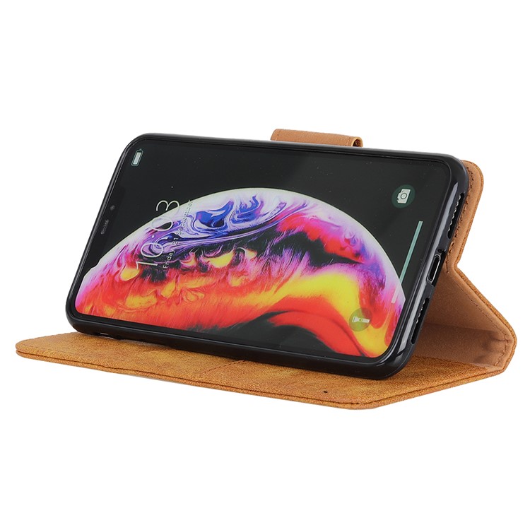 Vintage Style Split Leather Cell Phone Cover Shell for Xiaomi Mi CC9e / Mi A3 - Brown-9