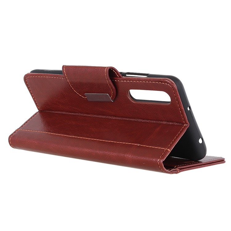 Textured PU Leather Wallet Stand Cover for Xiaomi Mi CC9e / Mi A3 - Wine Red-4