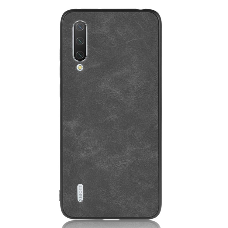 Leather Coated TPU Case for Xiaomi Mi CC9 / Mi CC9 Meitu Edition - Black-2