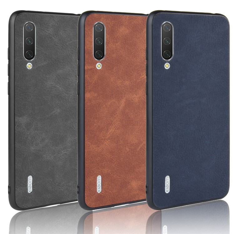 Leather Coated TPU Case for Xiaomi Mi CC9 / Mi CC9 Meitu Edition - Black-5