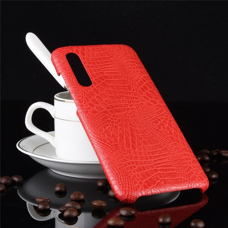 Crocodile Skin PU Leather Coated PC Case for Xiaomi Mi CC9 / Mi CC9 Meitu Edition - Red-6