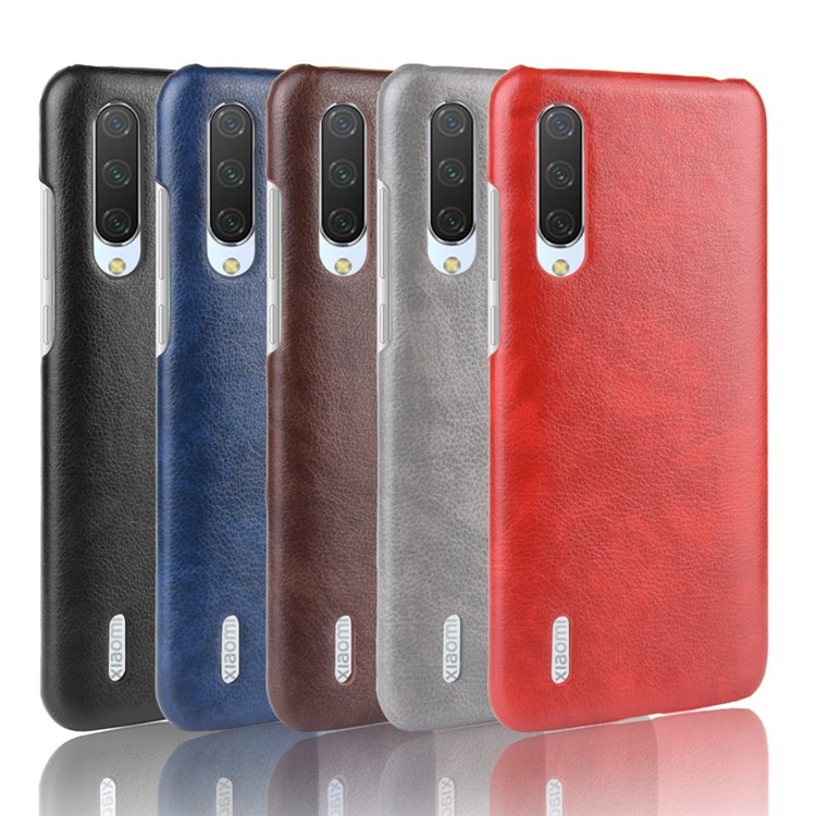 Litchi Skin Leather Coated Hard PC Case for Xiaomi Mi CC9 / Mi CC9 Meitu Edition - Red-6