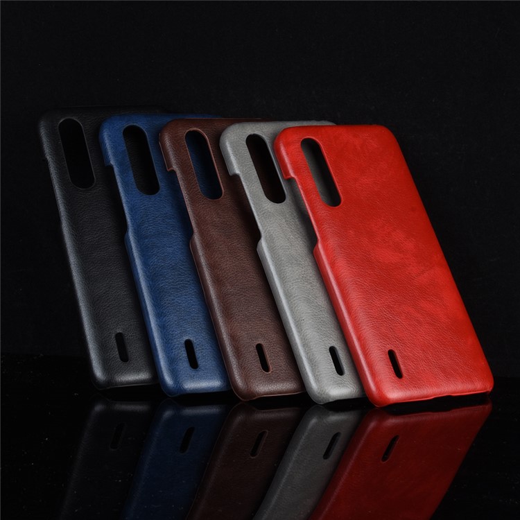 Litchi Skin Cuero Rid PC Case Para Xiaomi Mi 9 Lite/ mi CC9/ mi CC9 Meitu Edition - Rojo