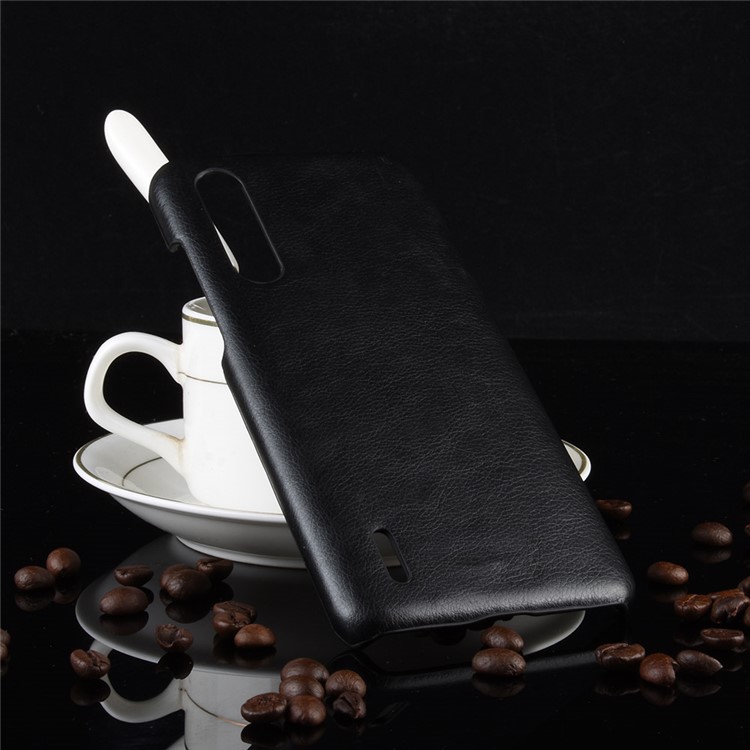 Litchi Skin Leather Coated Hard PC Case for Xiaomi Mi 9 Lite/ Mi CC9/ Mi CC9 Meitu Edition - Black-5