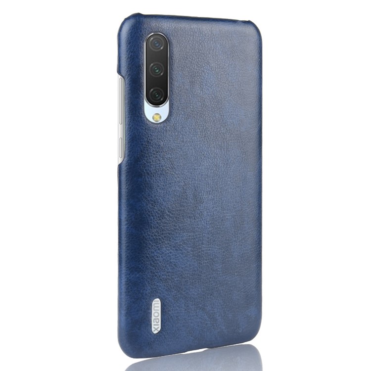 Litchi Skin Leather Coated Hard PC Case for Xiaomi Mi 9 Lite/ Mi CC9/ Mi CC9 Meitu Edition - Blue-2