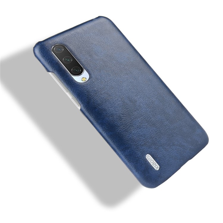 Litchi Skin Leather Coated Hard PC Case for Xiaomi Mi 9 Lite/ Mi CC9/ Mi CC9 Meitu Edition - Blue-3