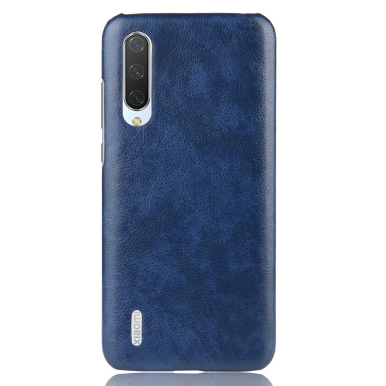 Litchi Skin Leather Coated Hard PC Case for Xiaomi Mi 9 Lite/ Mi CC9/ Mi CC9 Meitu Edition - Blue-4