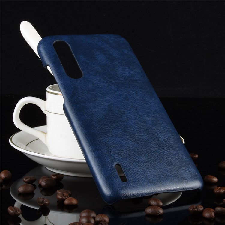 Litchi Skin Leather Coated Hard PC Case for Xiaomi Mi 9 Lite/ Mi CC9/ Mi CC9 Meitu Edition - Blue-5