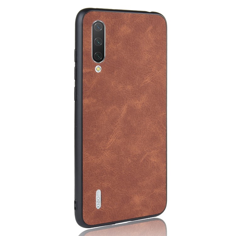 Leather Coated TPU Case for Xiaomi Mi CC9e / Mi A3 - Brown-3