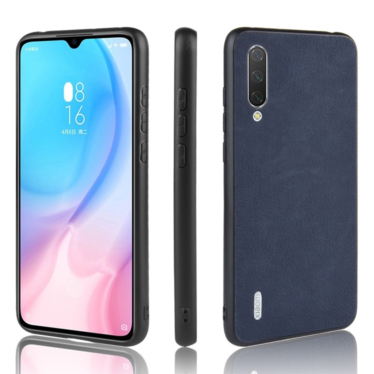 Leather Coated TPU Case for Xiaomi Mi CC9e / Mi A3 - Blue-1