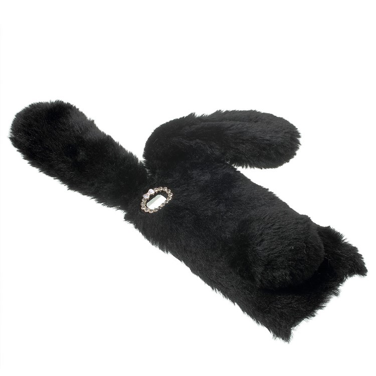 Bunny Design Rhinestone Warm Fur TPU Phone Case for Xiaomi Mi 5 - Black-4