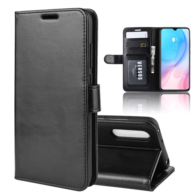 Crazy Horse Wallet Leather Stand Shell for Xiaomi Mi CC9/Mi CC9 Meitu Edition - Black-1