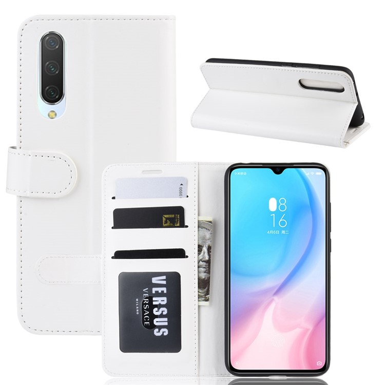 Crazy Horse Wallet Leather Stand Shell for Xiaomi Mi CC9 / Mi CC9 Meitu Edition / Mi 9 Lite - White-8