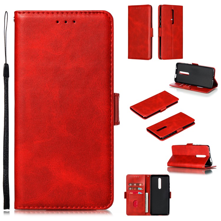 PU Leather Wallet Stand Flip Phone Case Cover for Xiaomi Redmi K20/K20 Pro/Mi 9T - Red-1