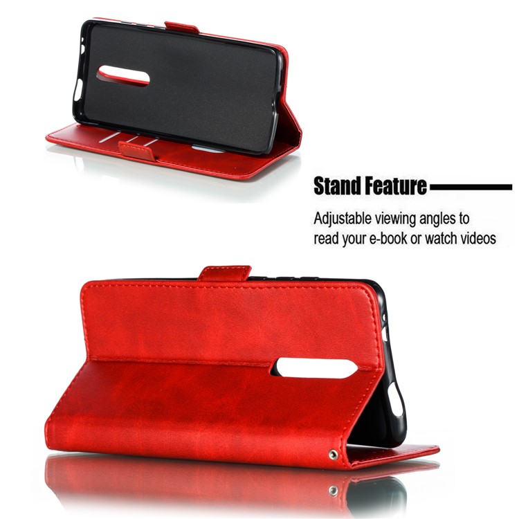 PU Leather Wallet Stand Flip Phone Case Cover for Xiaomi Redmi K20/K20 Pro/Mi 9T - Red-10