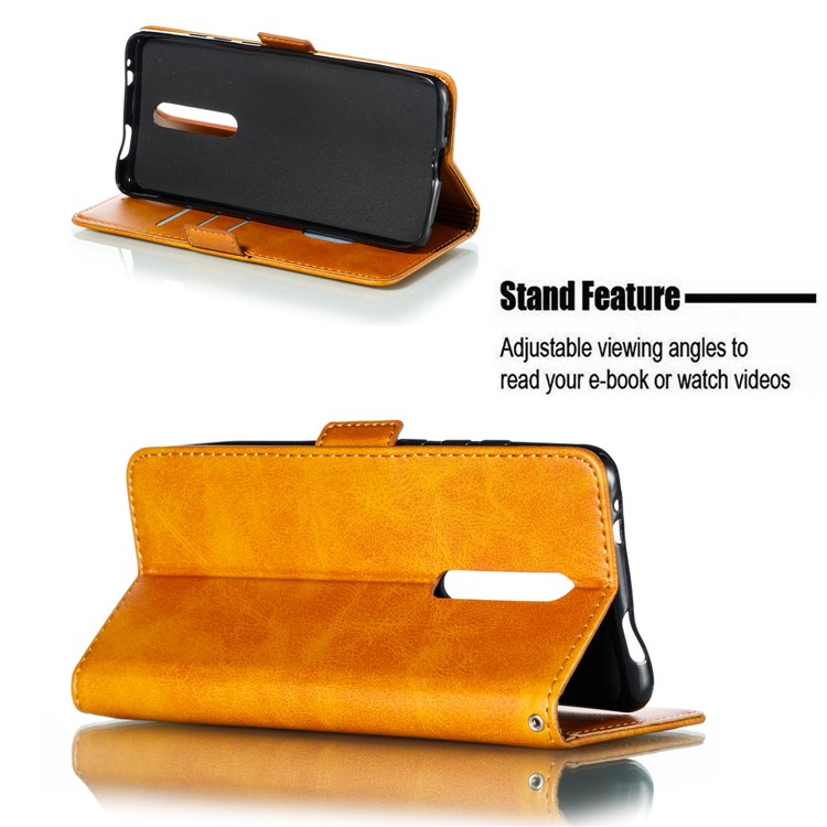 PU Leather Wallet Stand Flip Phone Case Cover for Xiaomi Redmi K20/K20 Pro/Mi 9T - Brown-10