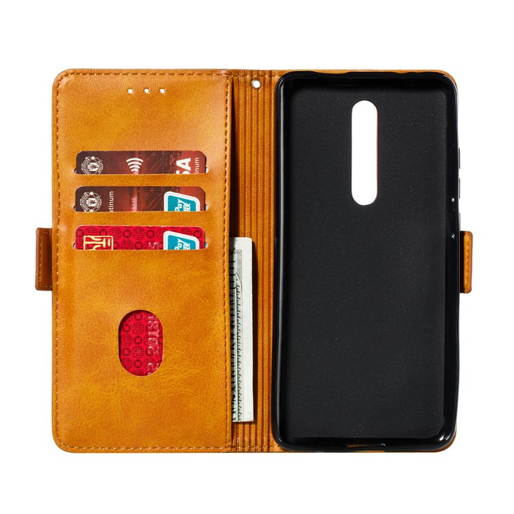 PU Leather Wallet Stand Flip Phone Case Cover for Xiaomi Redmi K20/K20 Pro/Mi 9T - Brown-7