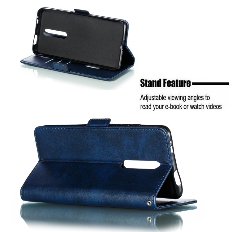 PU Leather Wallet Stand Flip Phone Case Cover for Xiaomi Redmi K20/K20 Pro/Mi 9T - Blue-10