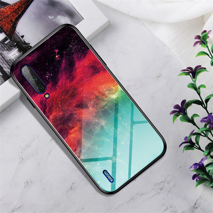 Glass + TPU Hybrid Phone Casing for Xiaomi Mi CC9e / Mi A3 - Colorful Star Clouds