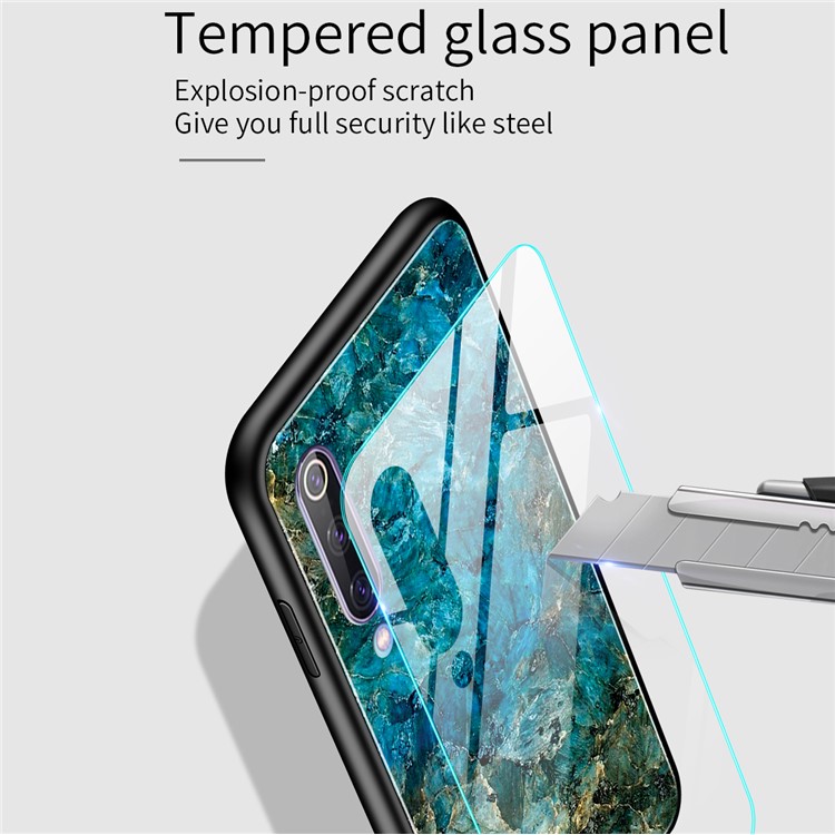 Gradient Color Tempered Glass + PC + TPU Phone Case Protective Cover Shell for Xiaomi Mi 9 Lite/ Mi CC9/ Mi CC9 Meitu Edition - Emerald-4