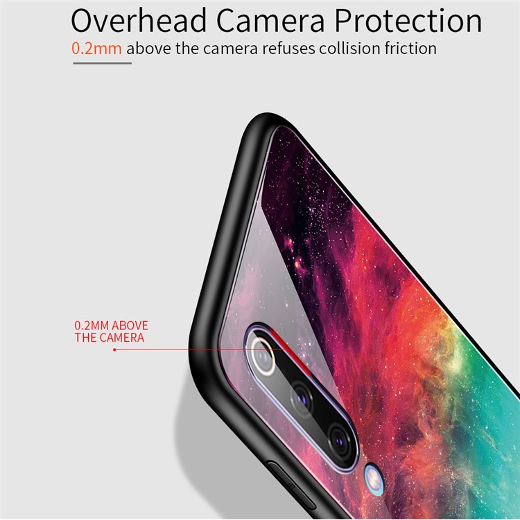 Gradient Color Tempered Glass + PC + TPU Phone Case Protective Cover Shell for Xiaomi Mi 9 Lite/ Mi CC9/ Mi CC9 Meitu Edition - Colorful Nebula-2