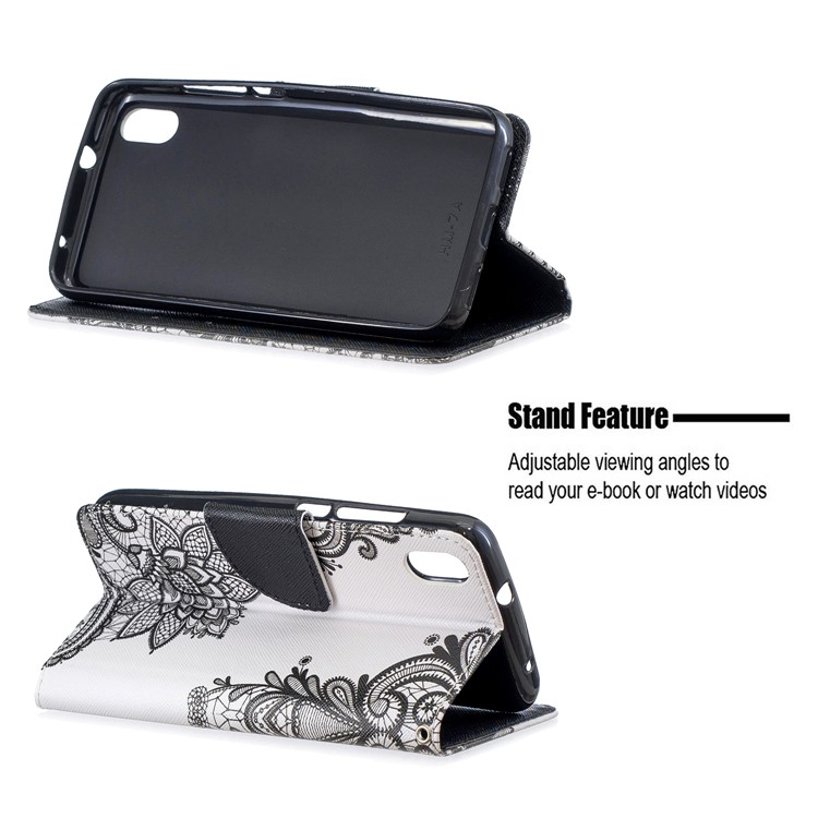 Leather Phone Shell with Strap Phone Shell for Xiaomi Redmi 7A - Lace Flower-2