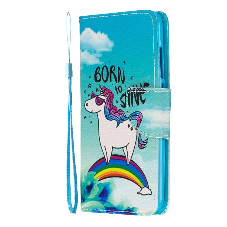 Leather Phone Shell with Strap Phone Shell for Xiaomi Redmi 7A - Rainbow Horse-4