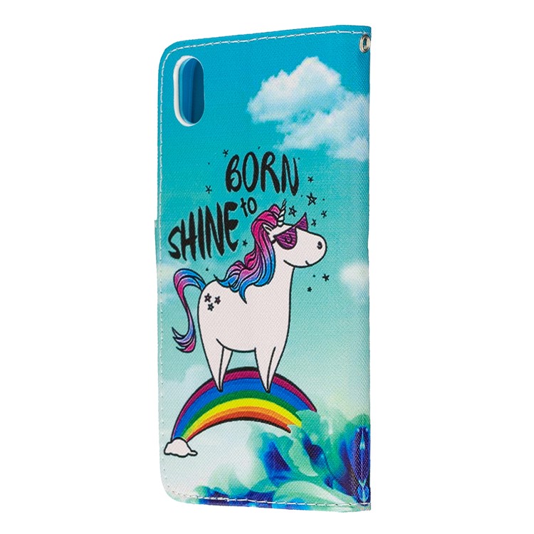 Leather Phone Shell with Strap Phone Shell for Xiaomi Redmi 7A - Rainbow Horse-5