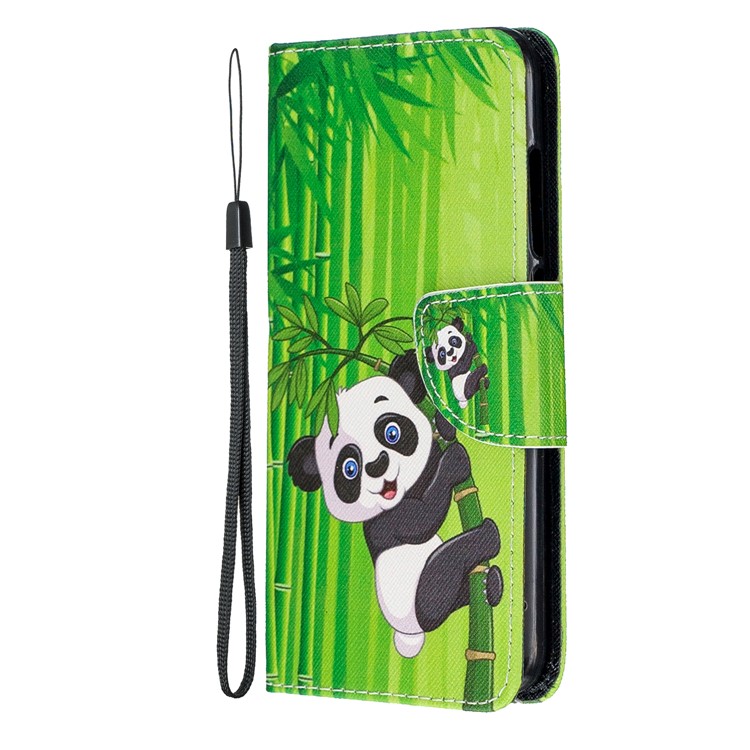 Leather Phone Shell with Strap Phone Shell for Xiaomi Redmi 7A - Panda Bamboo-3