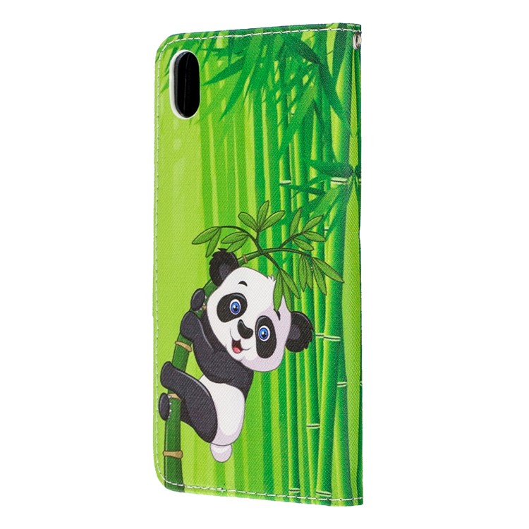 Concurne do Telefone de Couro Com Strap Telefone Shell Para Xiaomi Redmi 7a - Panda Bamboo