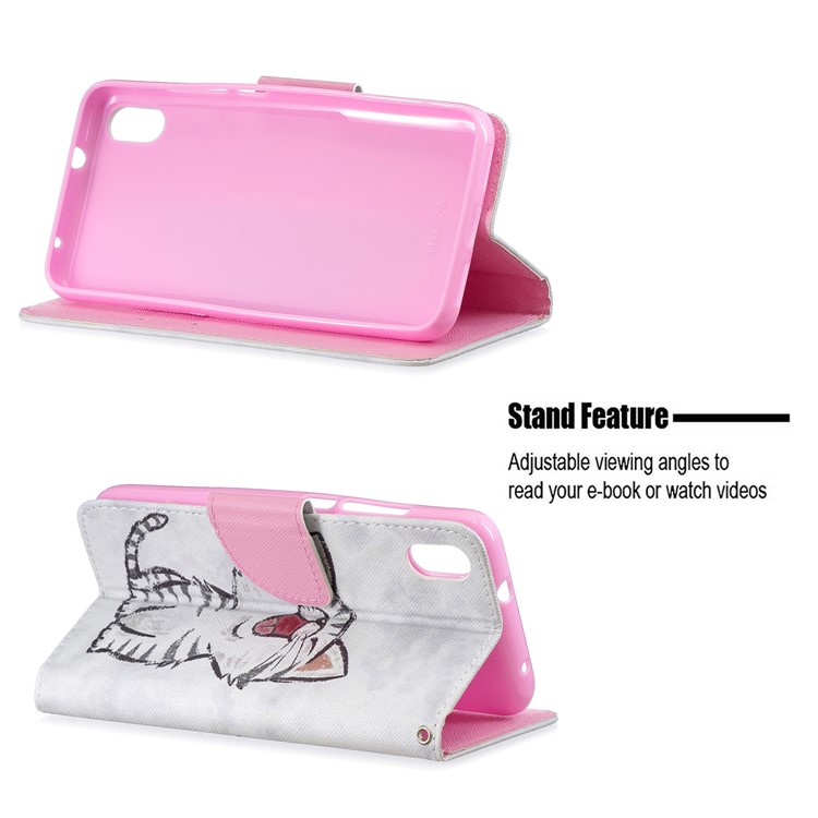 Leather Phone Shell with Strap Phone Shell for Xiaomi Redmi 7A - Laughing Cat-6