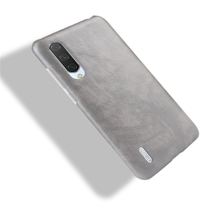 Litchi Skin Leather Coated Hard PC Case for Xiaomi Mi CC9e / Mi A3 - Grey-4