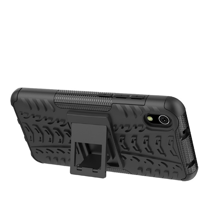 Anti-slip PC + TPU Combo Case Con Kickstand Para Xiaomi Redmi 7a - Negro