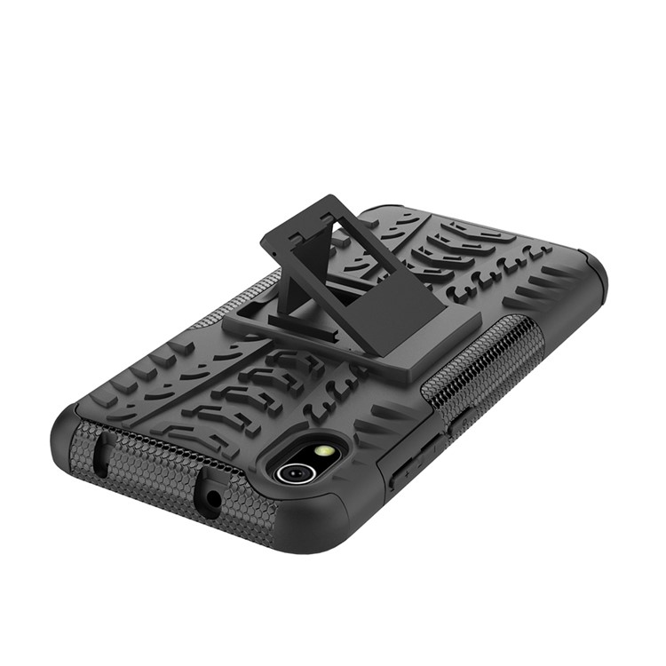 Anti-slip PC + TPU Combo Case Con Kickstand Para Xiaomi Redmi 7a - Negro