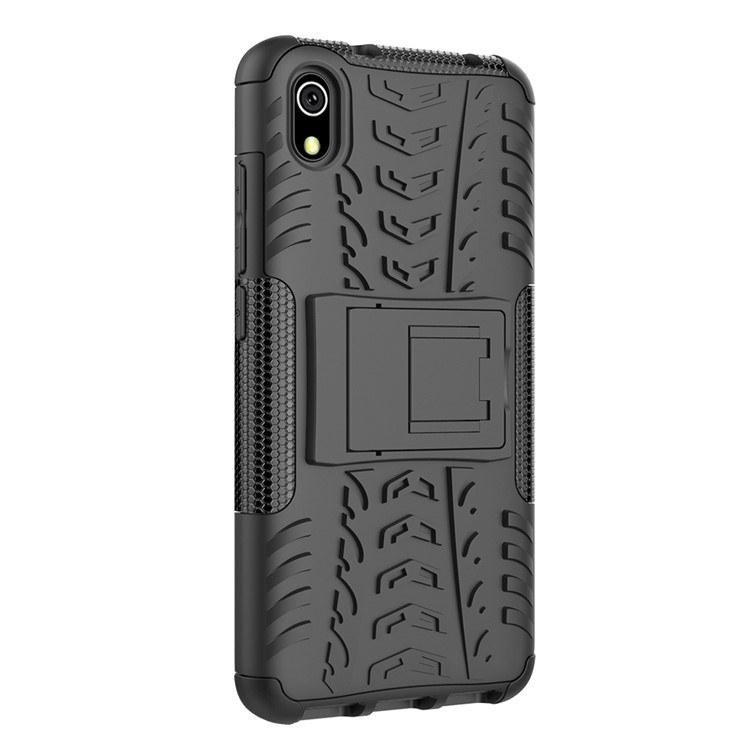 Anti-slip PC + TPU Combo Case Con Kickstand Para Xiaomi Redmi 7a - Negro