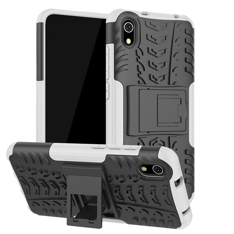 Anti-slip PC + TPU Combo Case with Kickstand for Xiaomi Redmi 7A - White-1