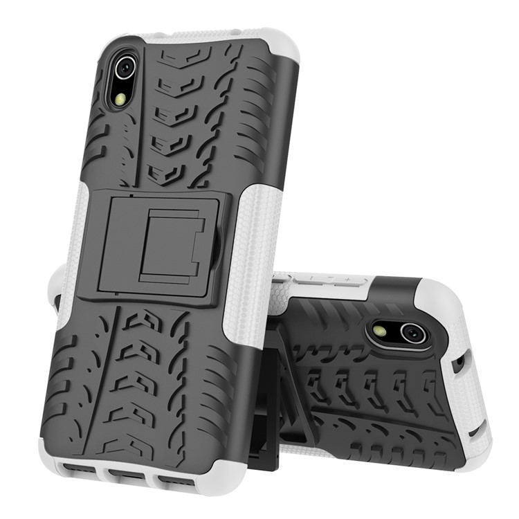 Anti-slip PC + TPU Combo Case with Kickstand for Xiaomi Redmi 7A - White-2