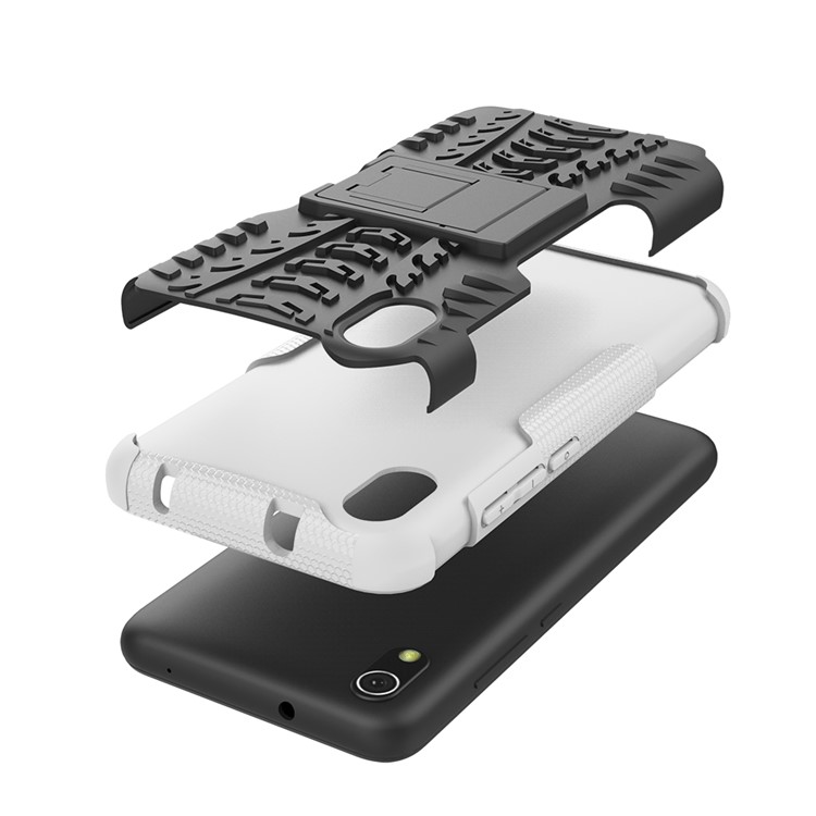 Anti-slip PC + TPU Combo Case with Kickstand for Xiaomi Redmi 7A - White-6