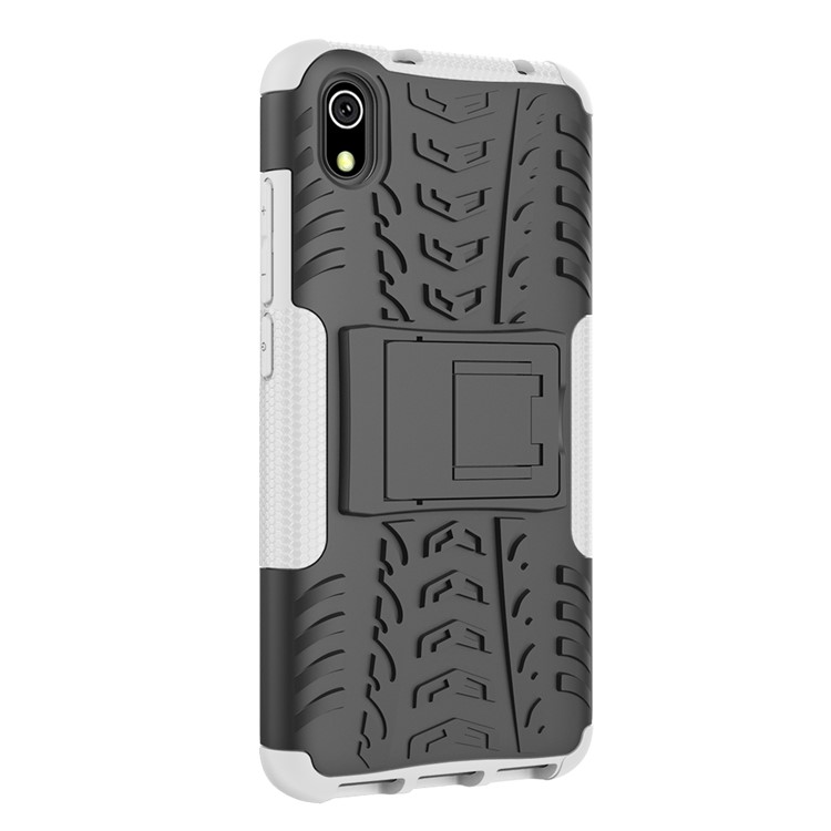 Anti-slip PC + TPU Combo Case with Kickstand for Xiaomi Redmi 7A - White-8