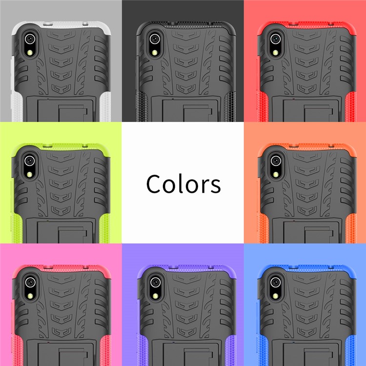 Anti-slip PC + TPU Combo Case with Kickstand for Xiaomi Redmi 7A - White-9