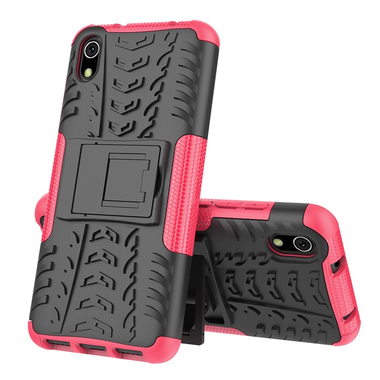 Anti-slip PC + TPU Combo Case with Kickstand for Xiaomi Redmi 7A - Rose-2