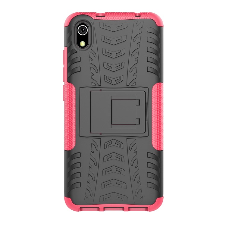 Anti-slip PC + TPU Combo Case with Kickstand for Xiaomi Redmi 7A - Rose-3